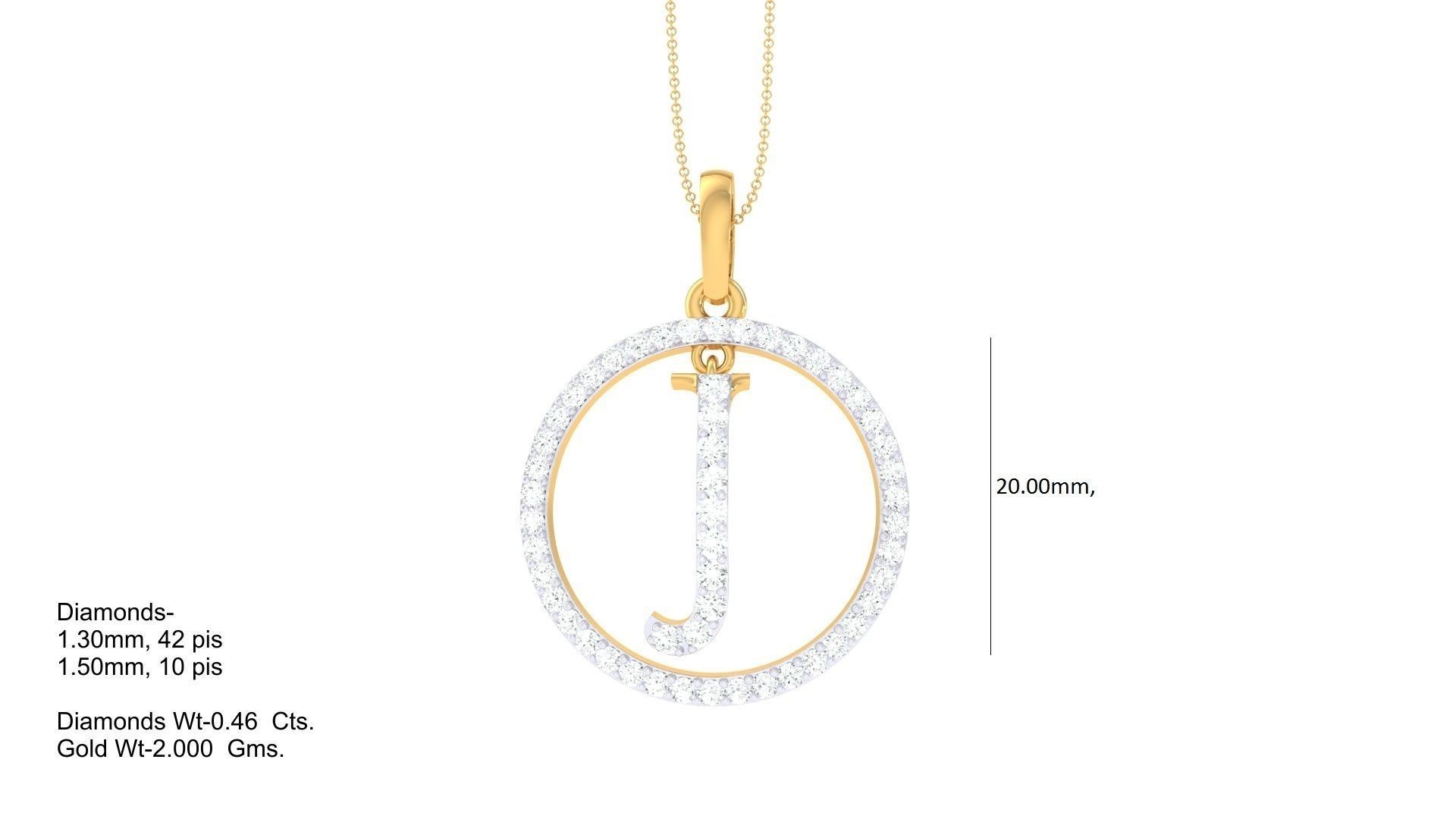 26 Alphabet letter Initials Pendants Charms 3D print model_2