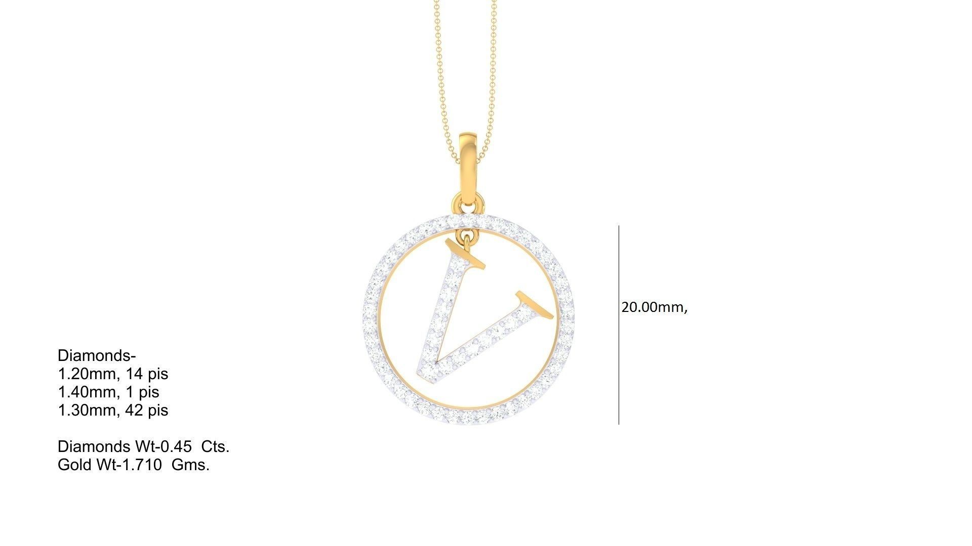 26 Alphabet letter Initials Pendants Charms 3D print model_23