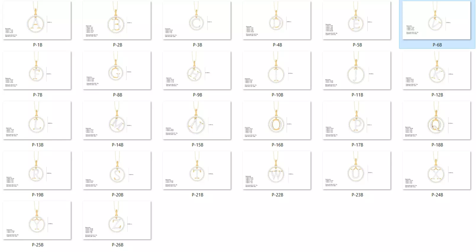 26 Alphabet letter Initials Pendants Charms 3D print model_0