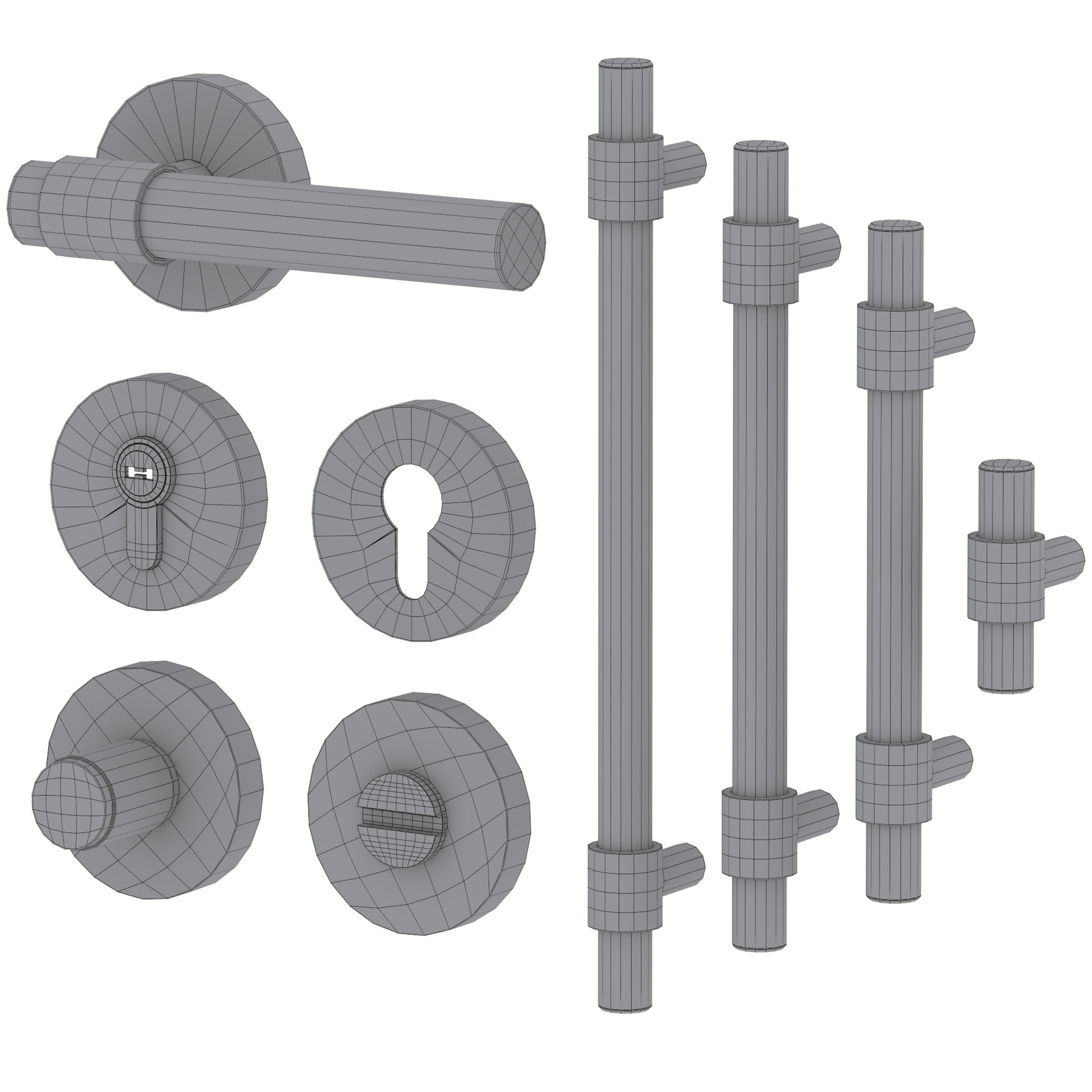 Door and furniture handles CIRCA by Meraki 3D model_5