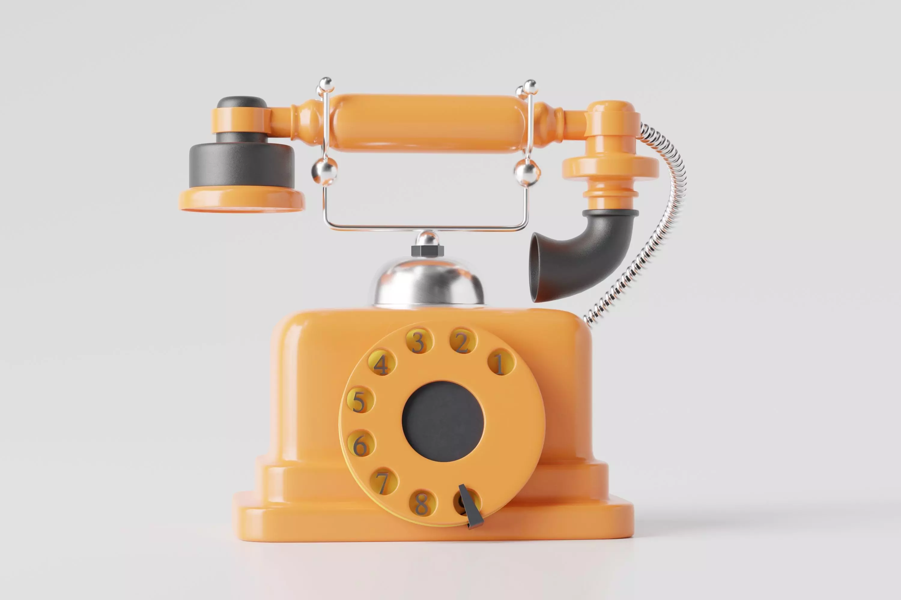 Retro telephone Low-poly 3D model