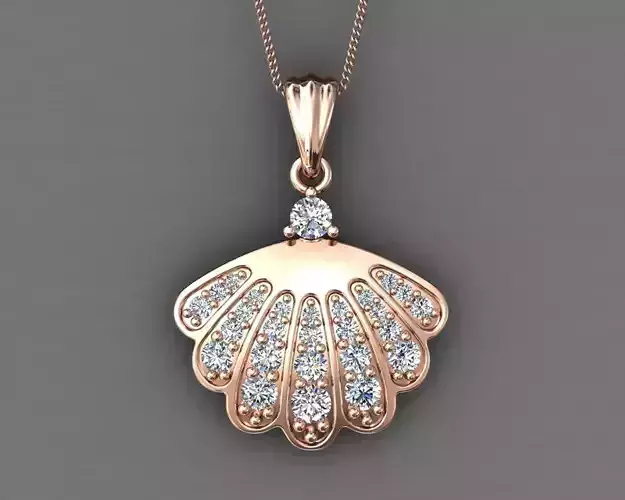 sea shell pendant diamond