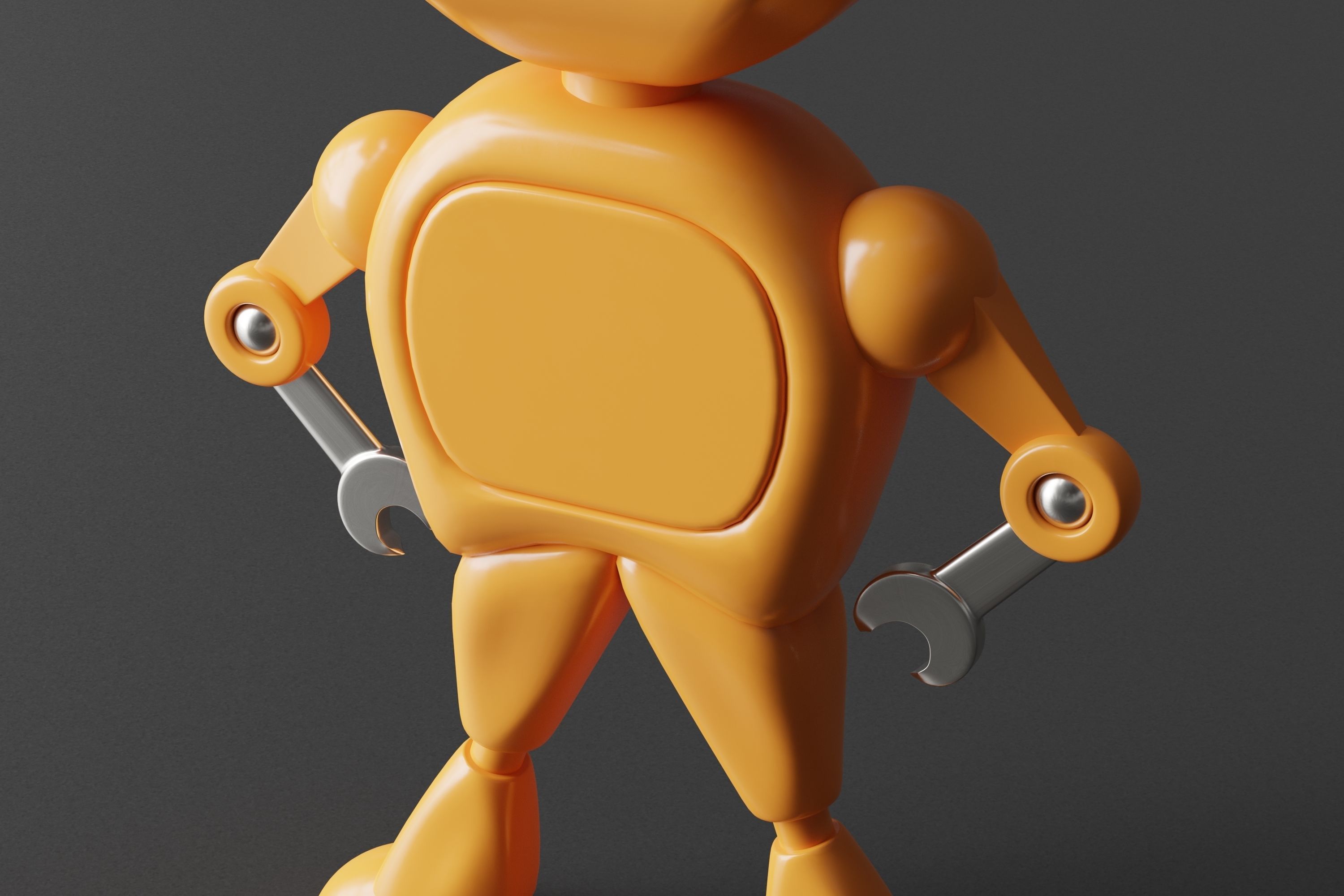 Simple Robot Low-poly 3D model_7