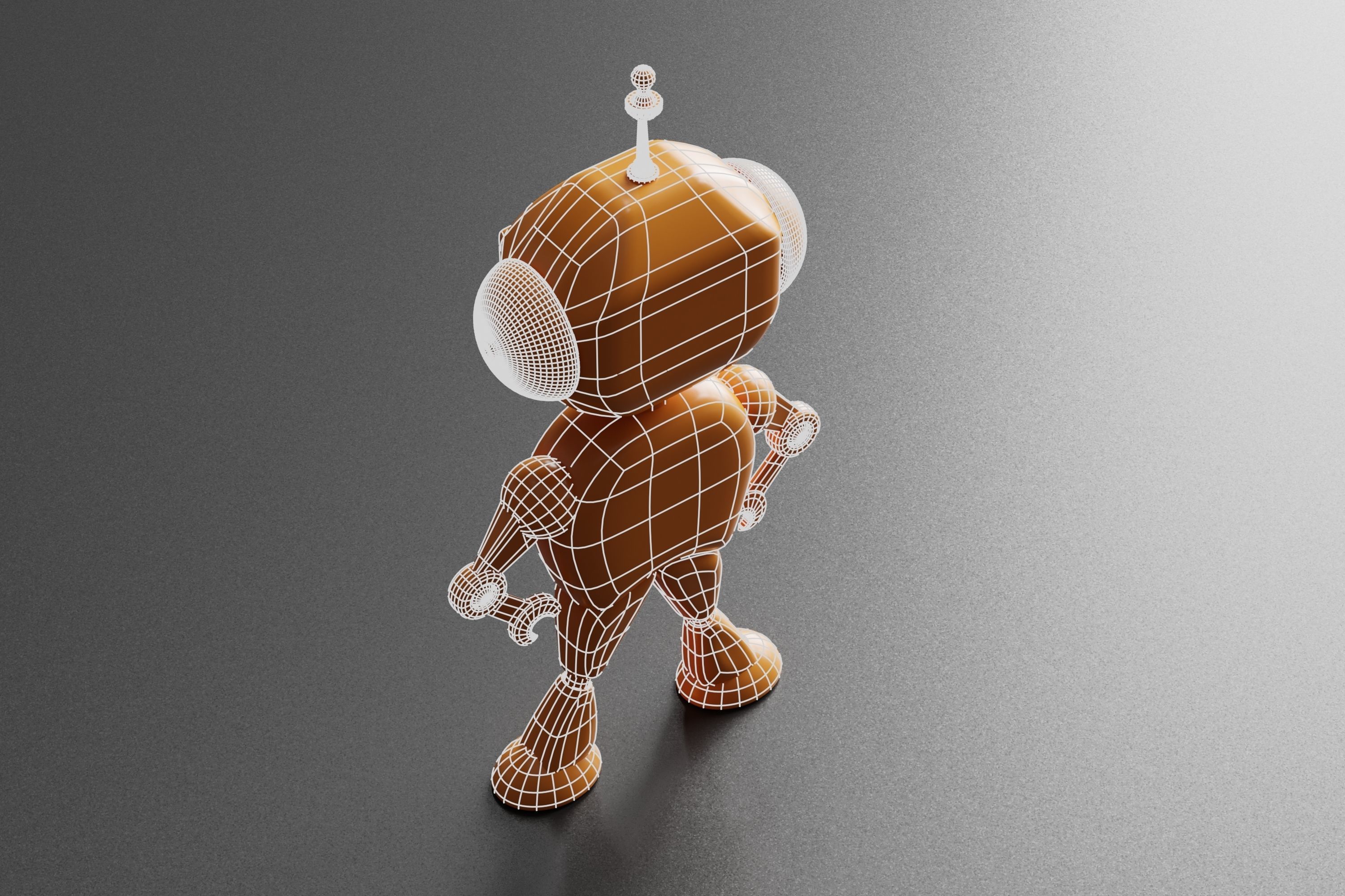 Simple Robot Low-poly 3D model_14