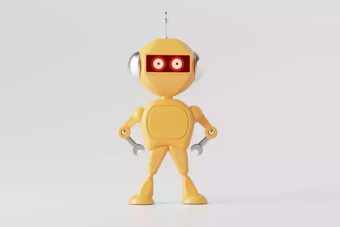 Simple Robot Low-poly 3D model