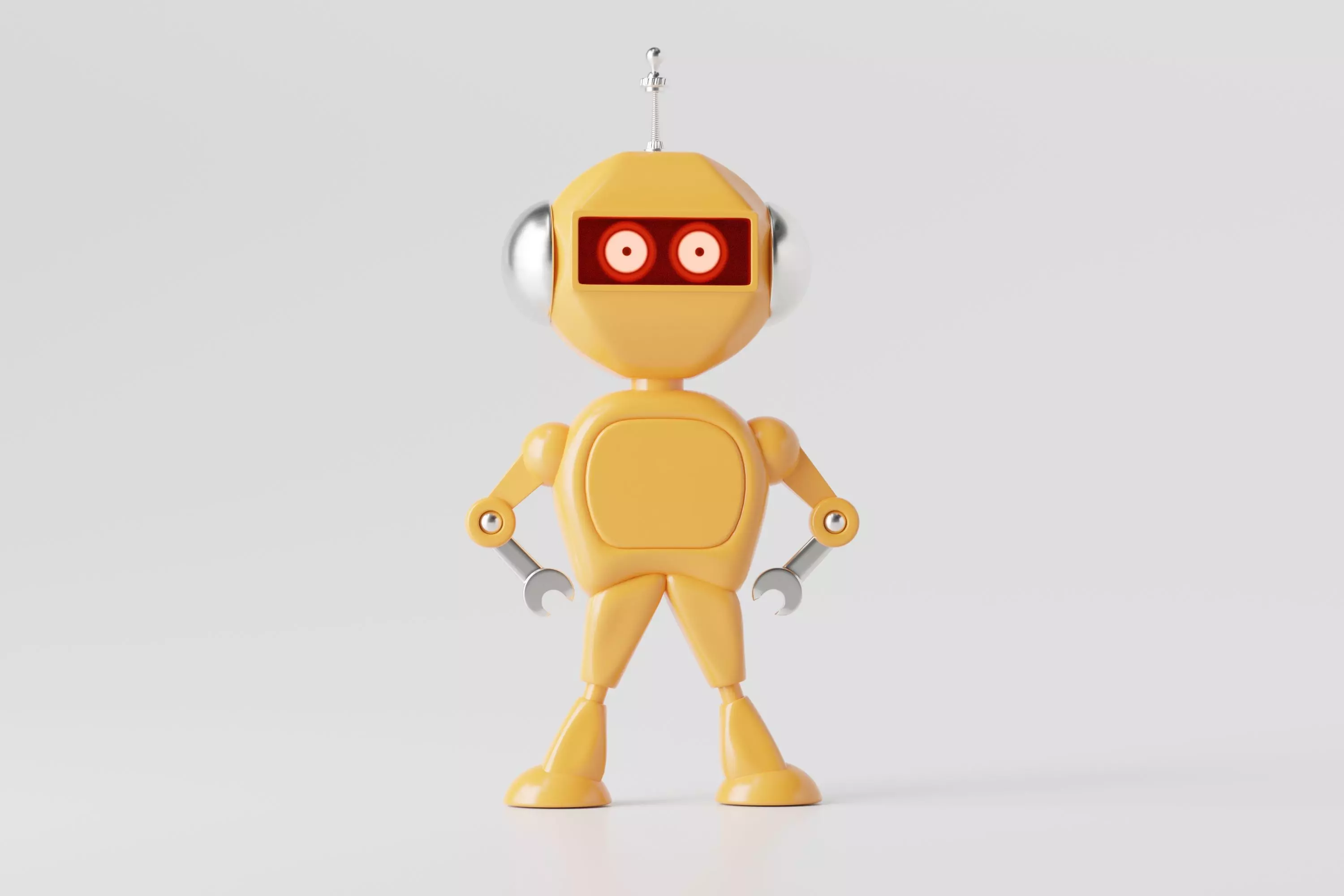 Simple Robot Low-poly 3D model_0