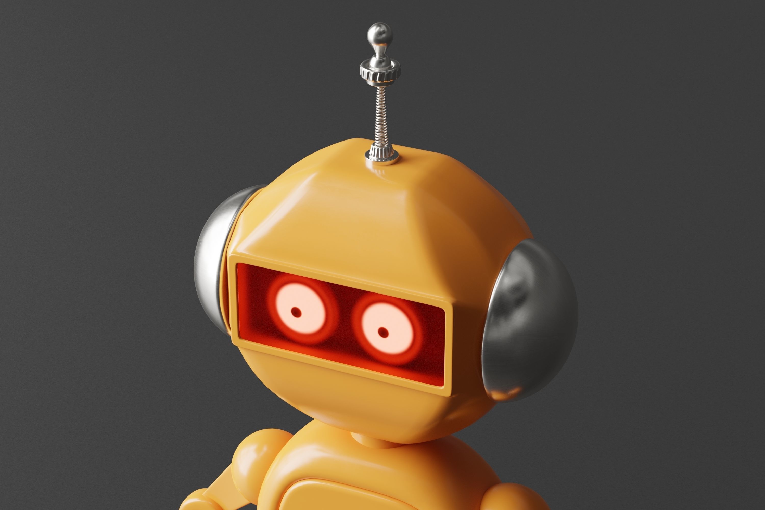 Simple Robot Low-poly 3D model_6