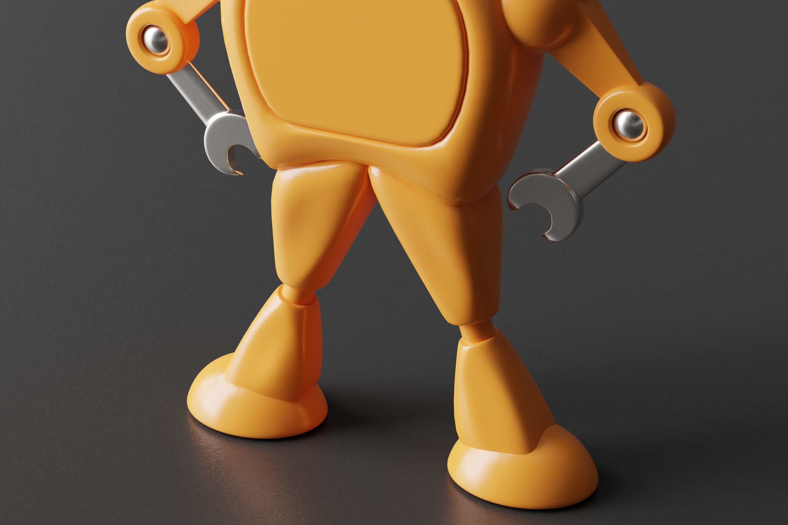Simple Robot Low-poly 3D model_8