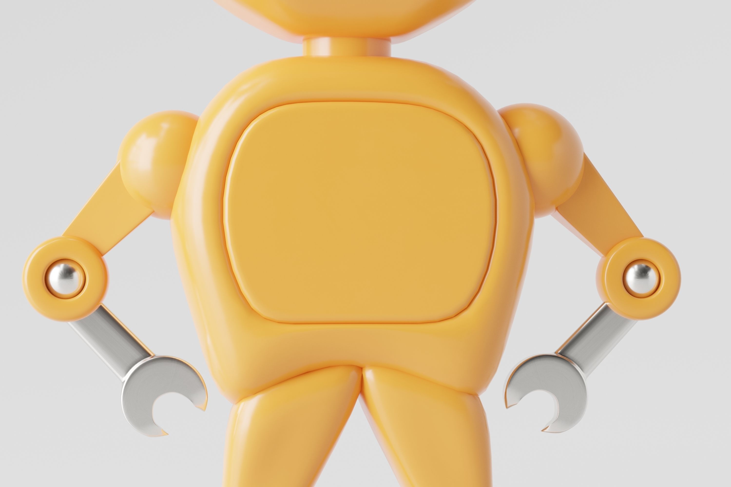 Simple Robot Low-poly 3D model_2