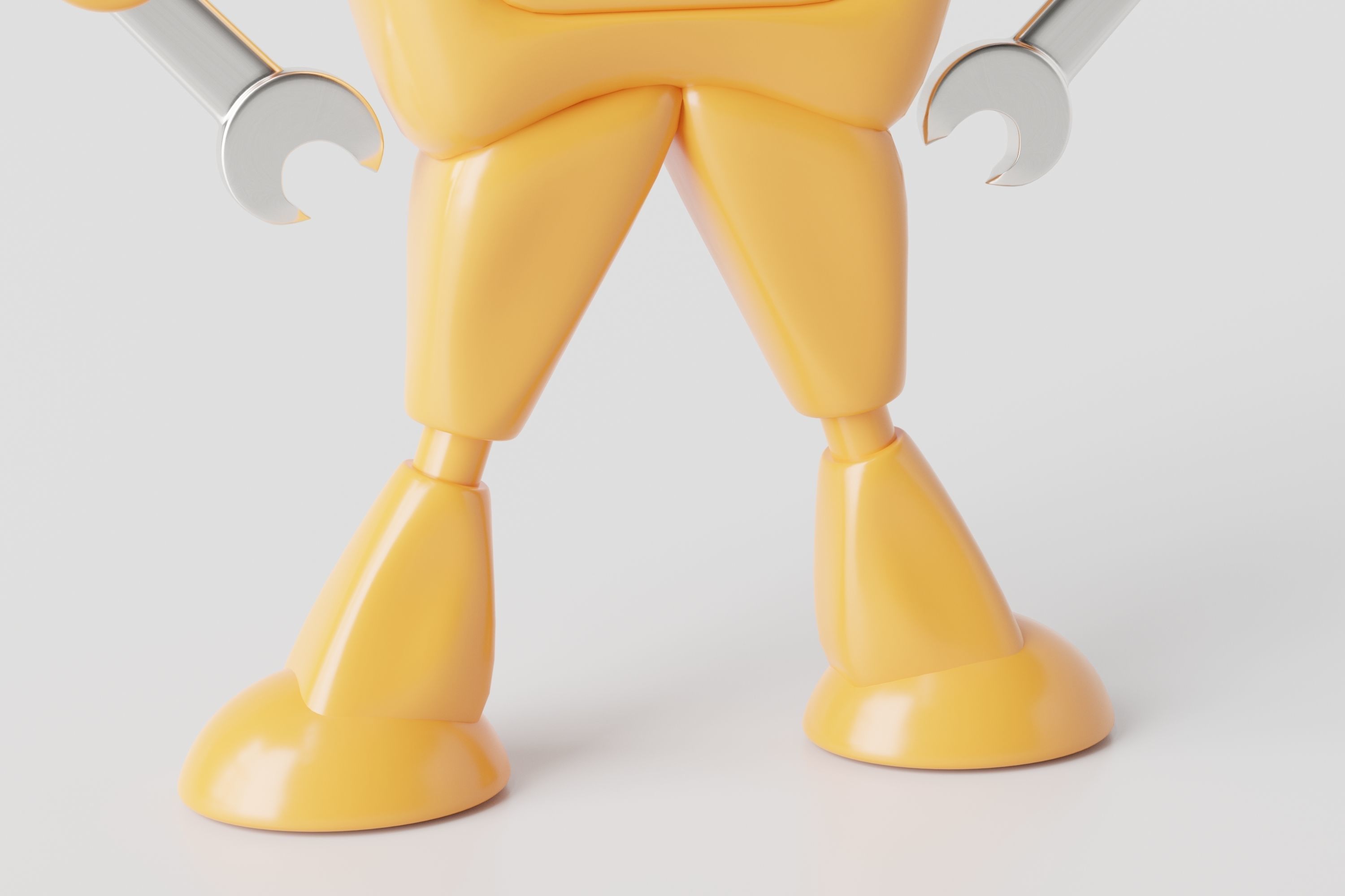 Simple Robot Low-poly 3D model_3