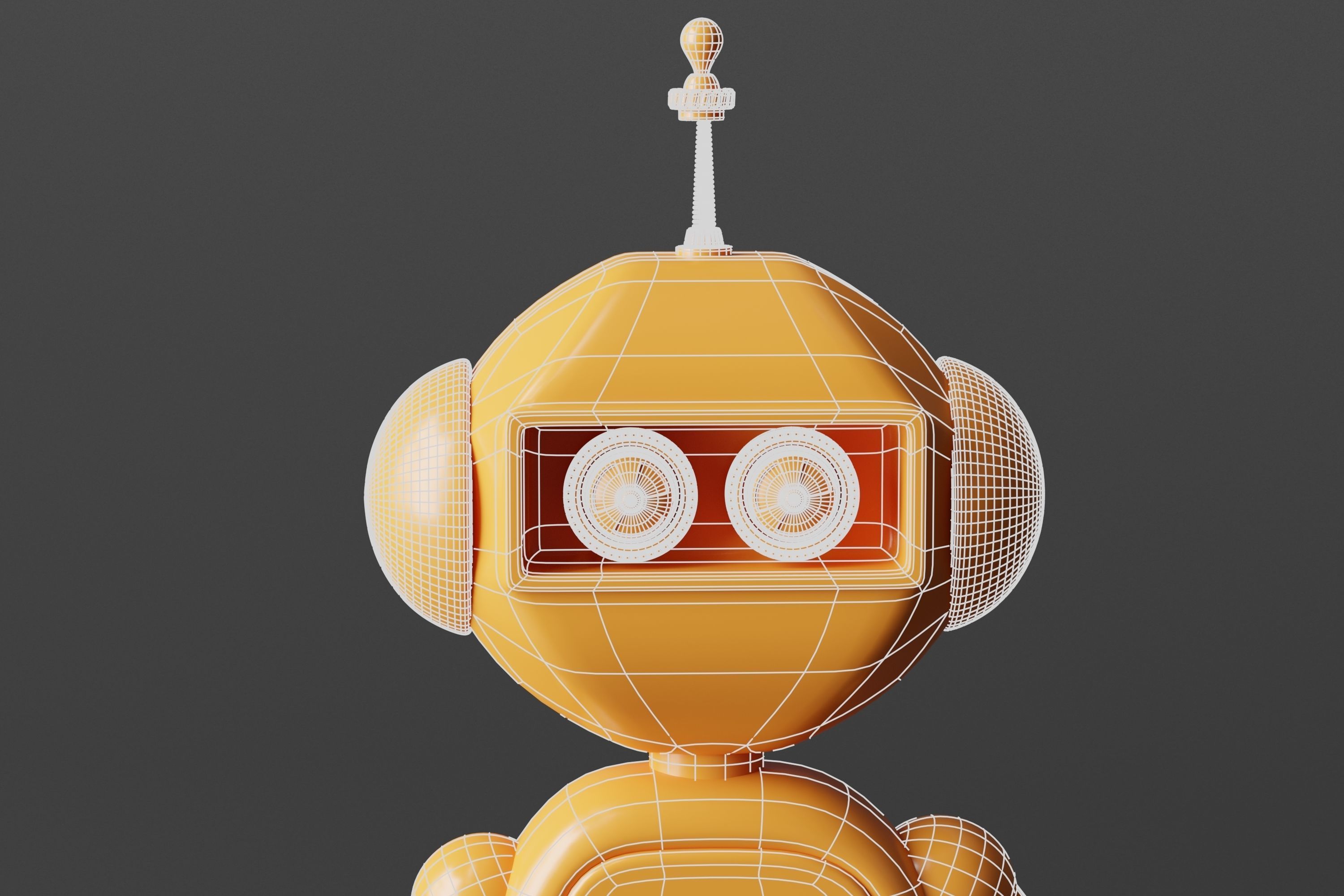 Simple Robot Low-poly 3D model_10