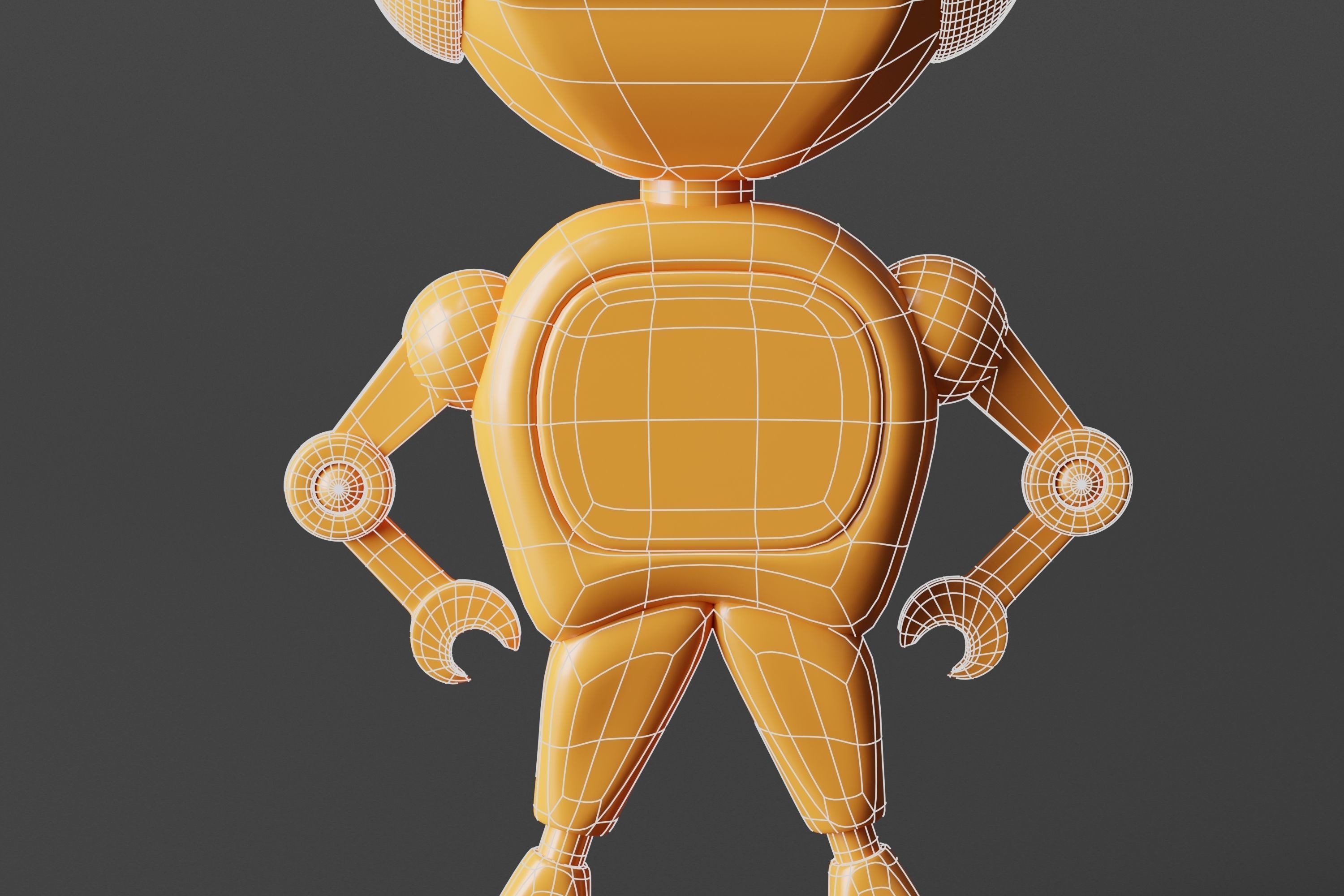 Simple Robot Low-poly 3D model_11