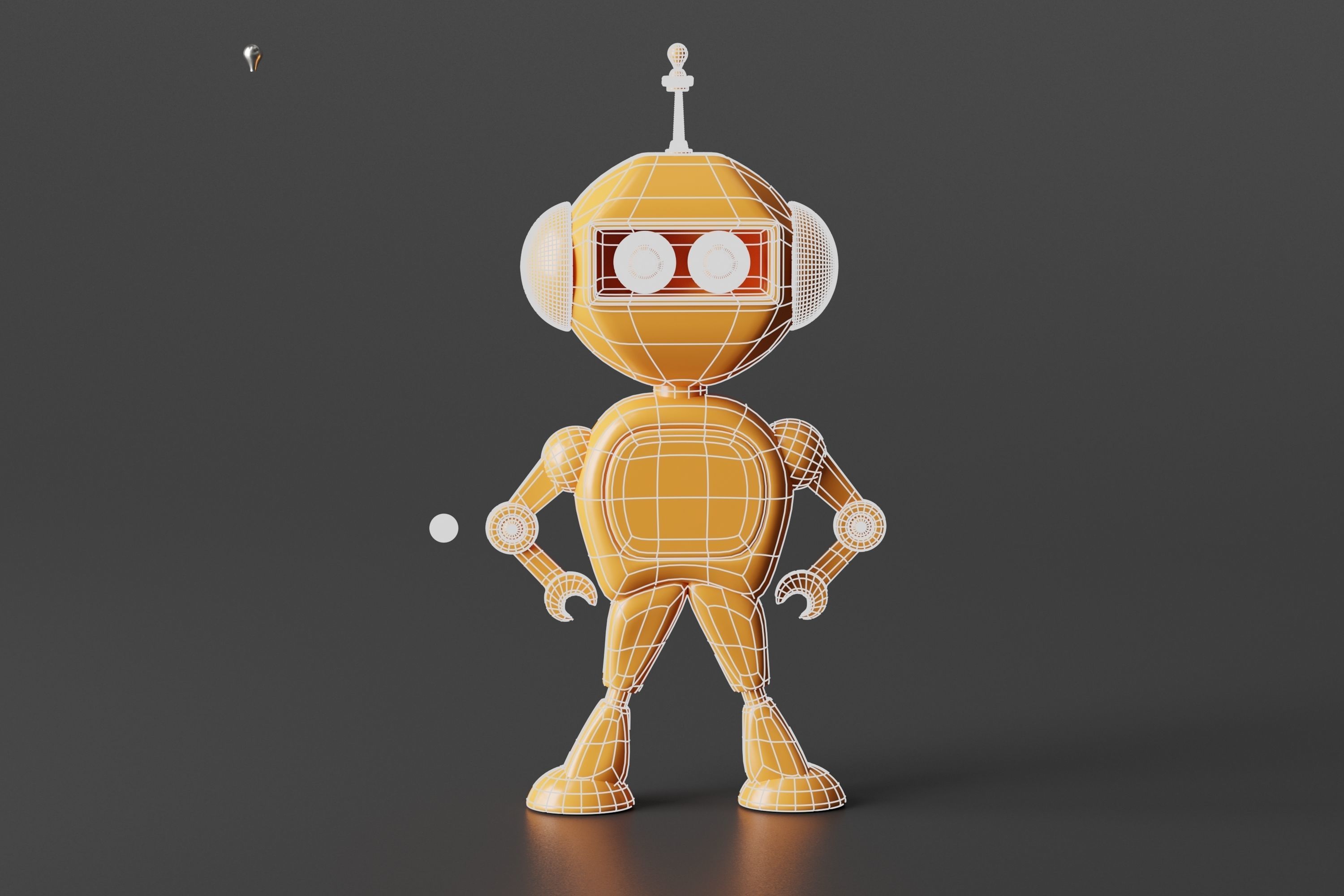 Simple Robot Low-poly 3D model_9