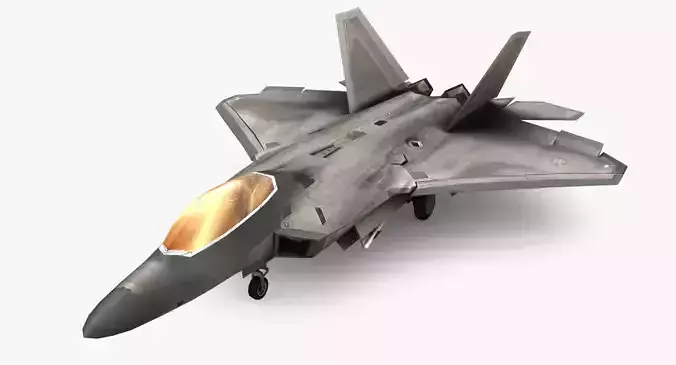 Raptor F22 Low-poly 3D model