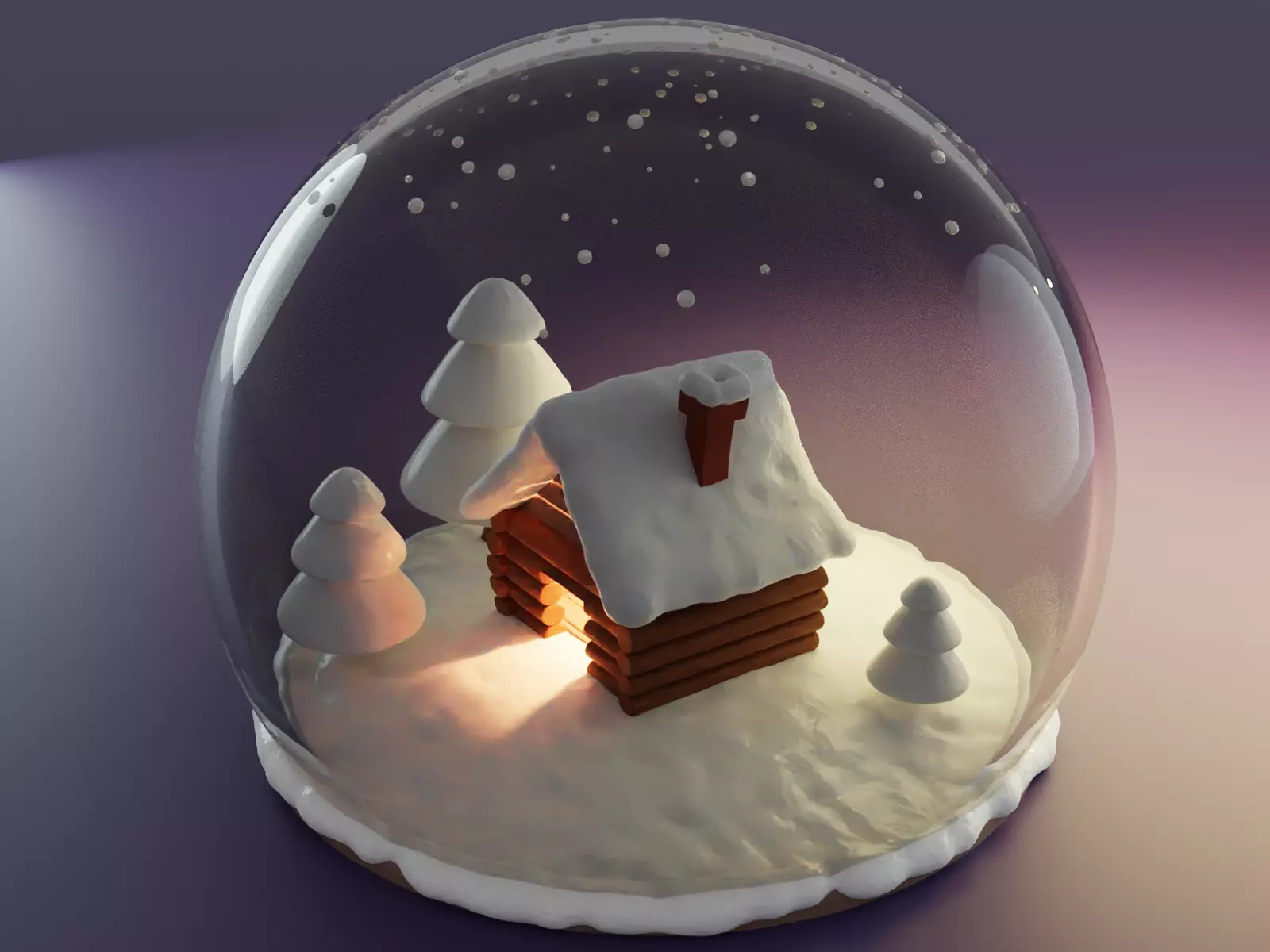 Cozy Snow Globe 3D model_0
