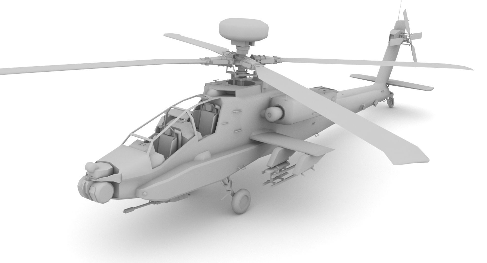 Apache AH-64D Longbow Low-poly 3D model_14