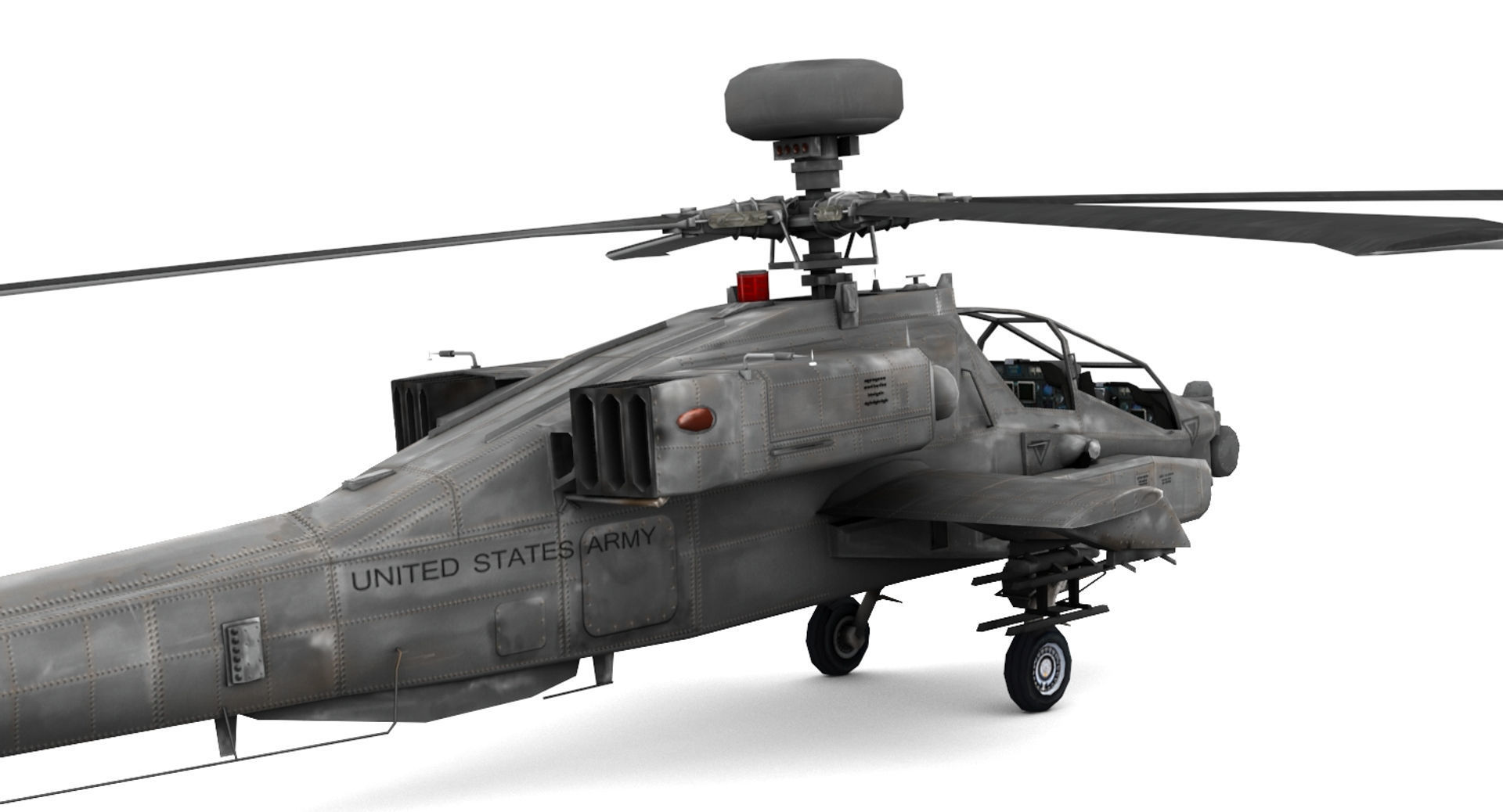 Apache AH-64D Longbow Low-poly 3D model_3
