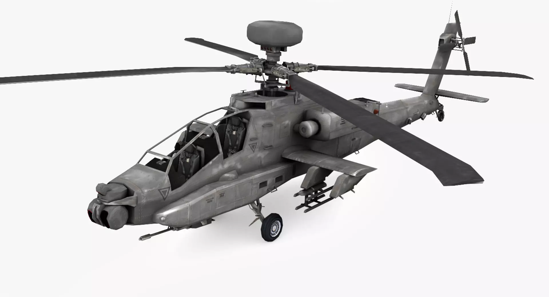 Apache AH-64D Longbow Low-poly 3D model_0