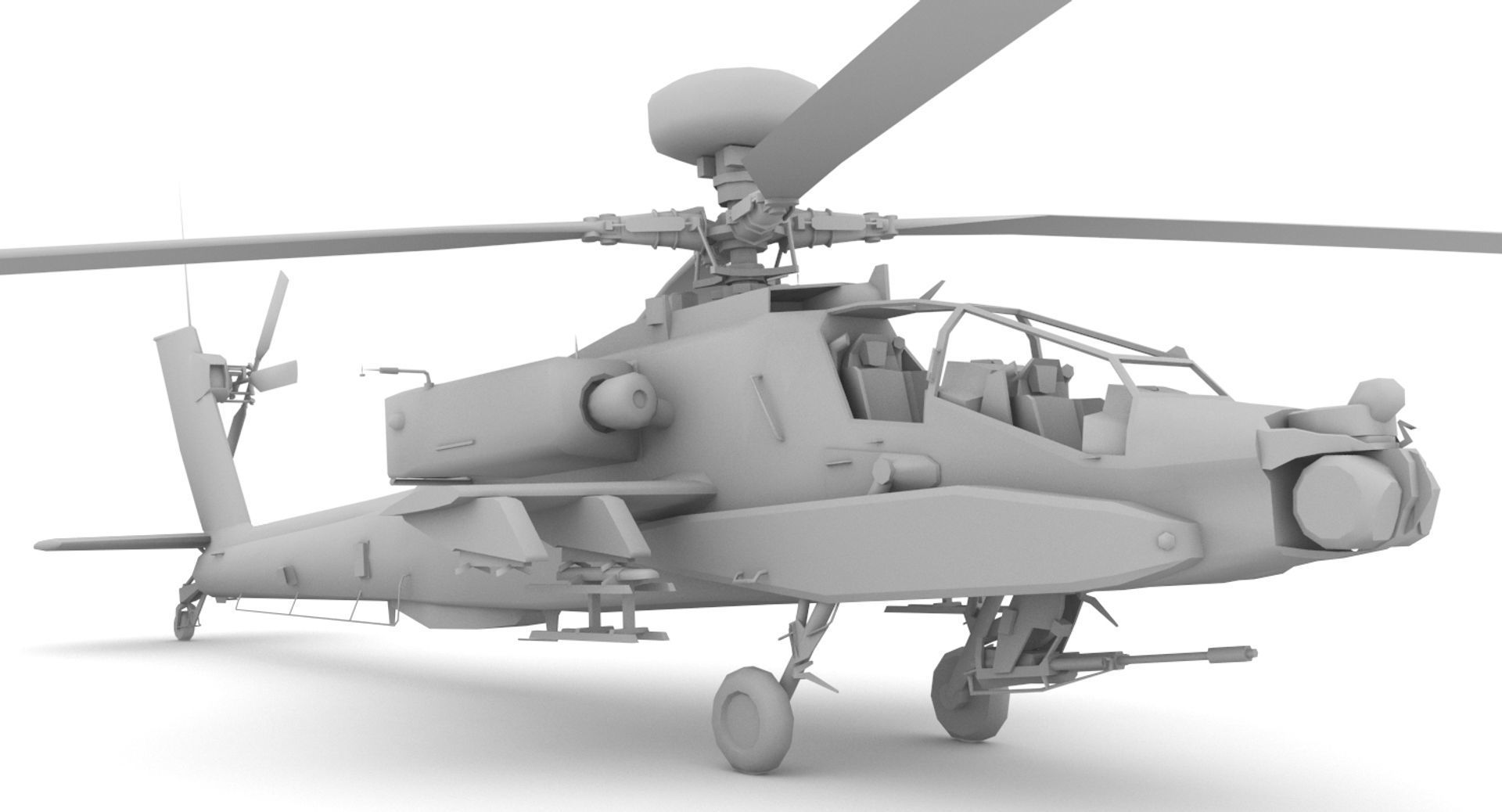 Apache AH-64D Longbow Low-poly 3D model_16