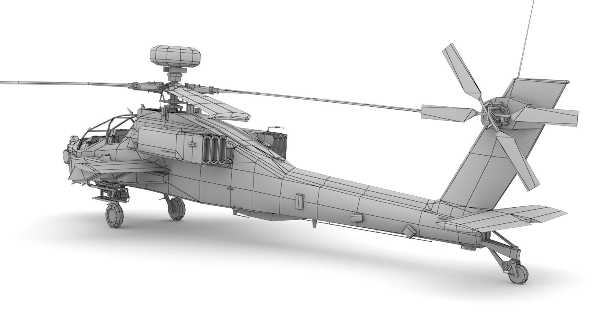 Apache AH-64D Longbow Low-poly 3D model_19