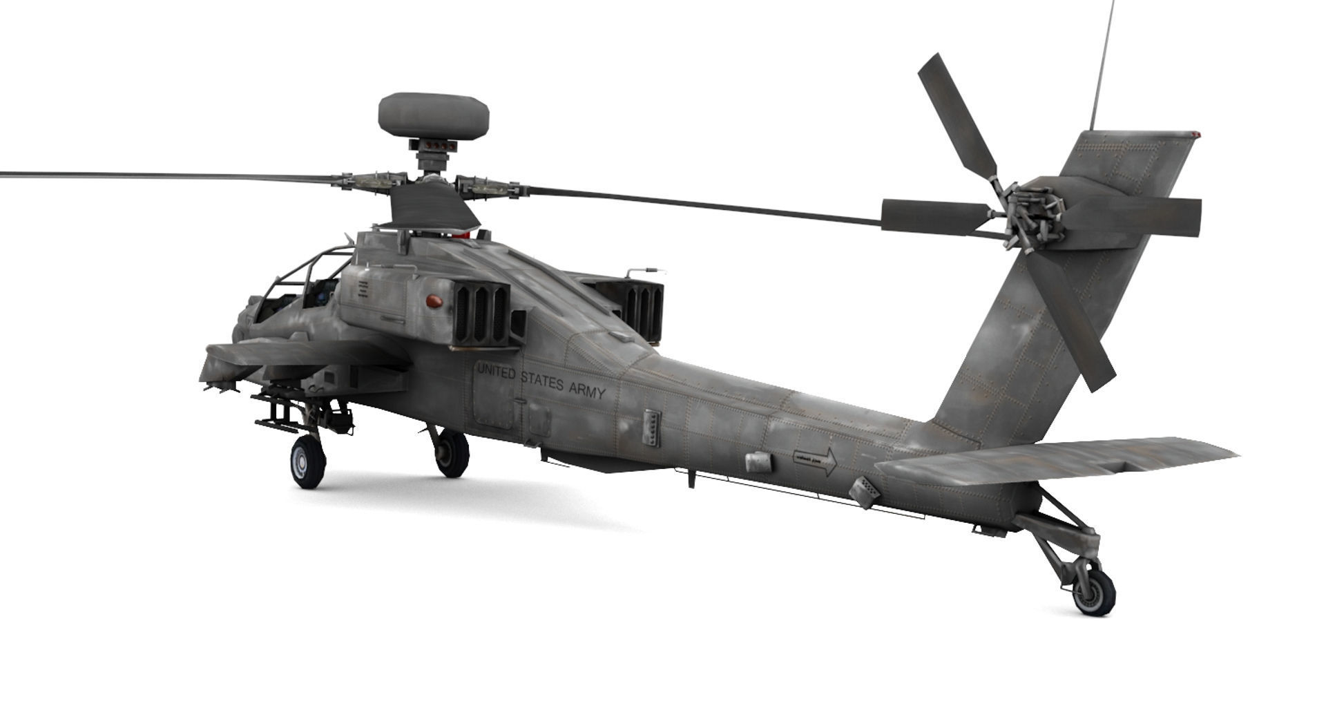 Apache AH-64D Longbow Low-poly 3D model_2