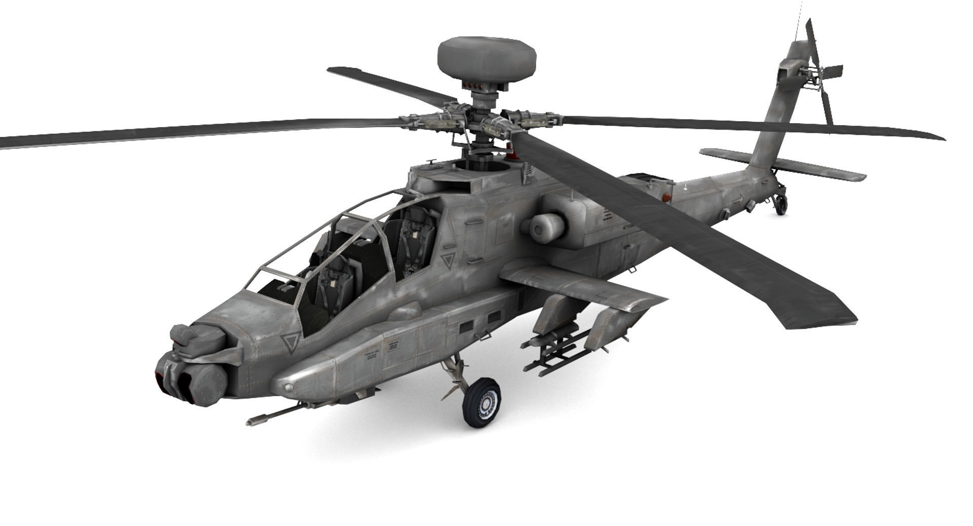 Apache AH-64D Longbow Low-poly 3D model_1