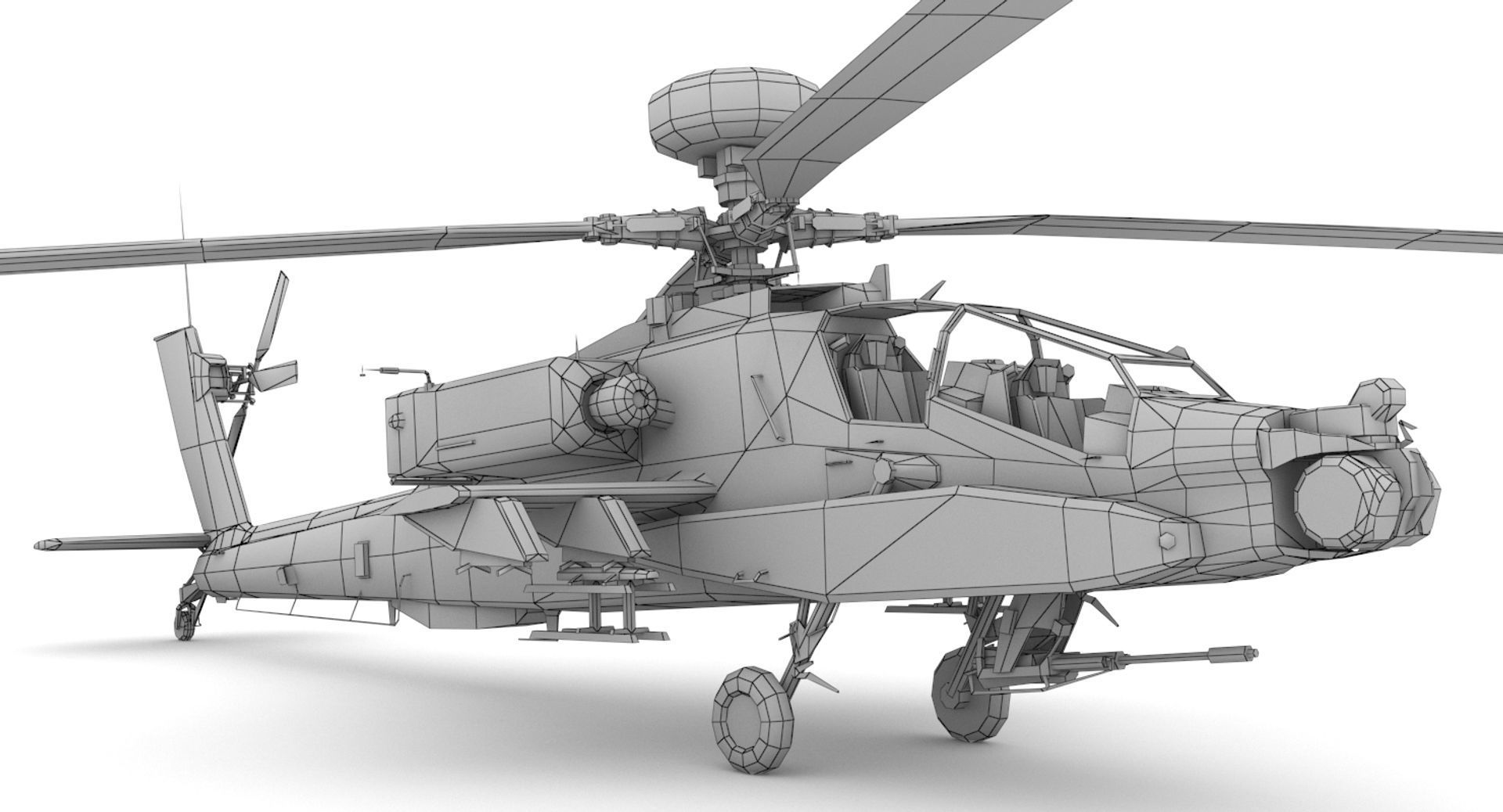 Apache AH-64D Longbow Low-poly 3D model_20