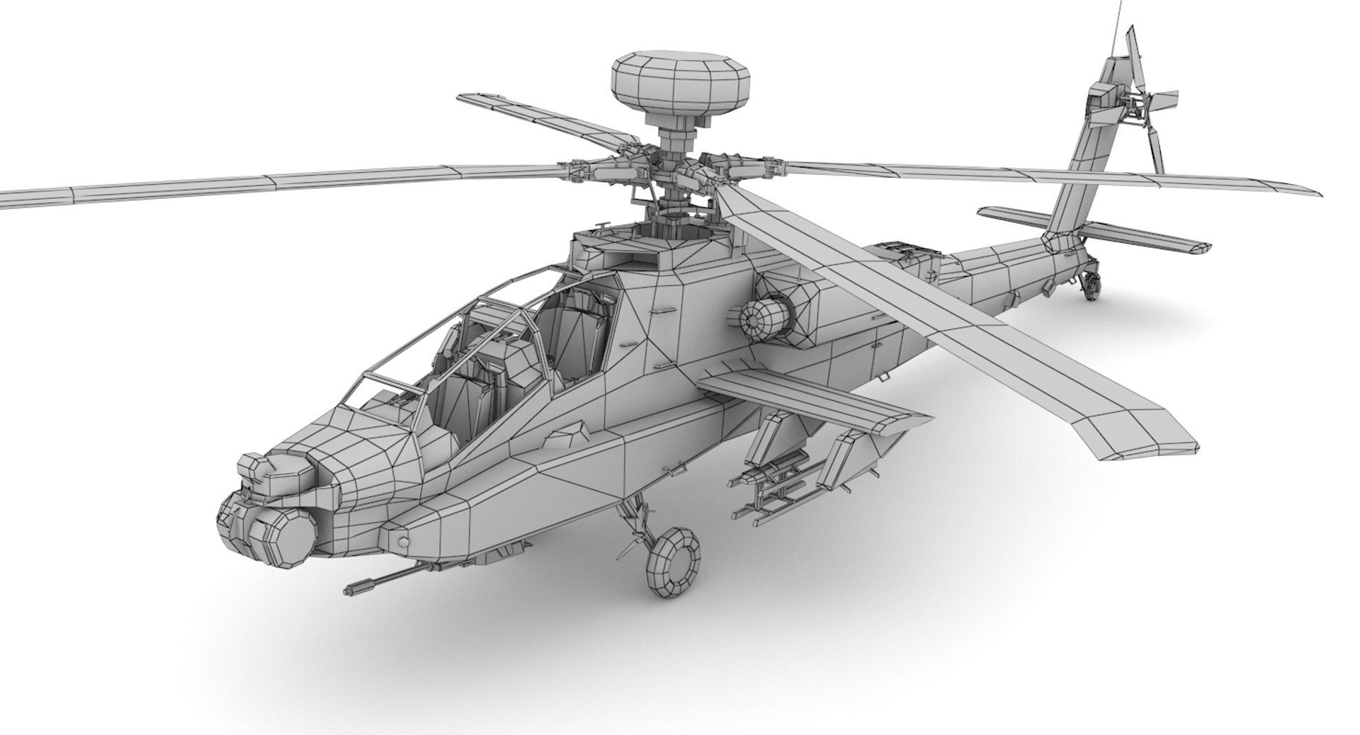 Apache AH-64D Longbow Low-poly 3D model_18