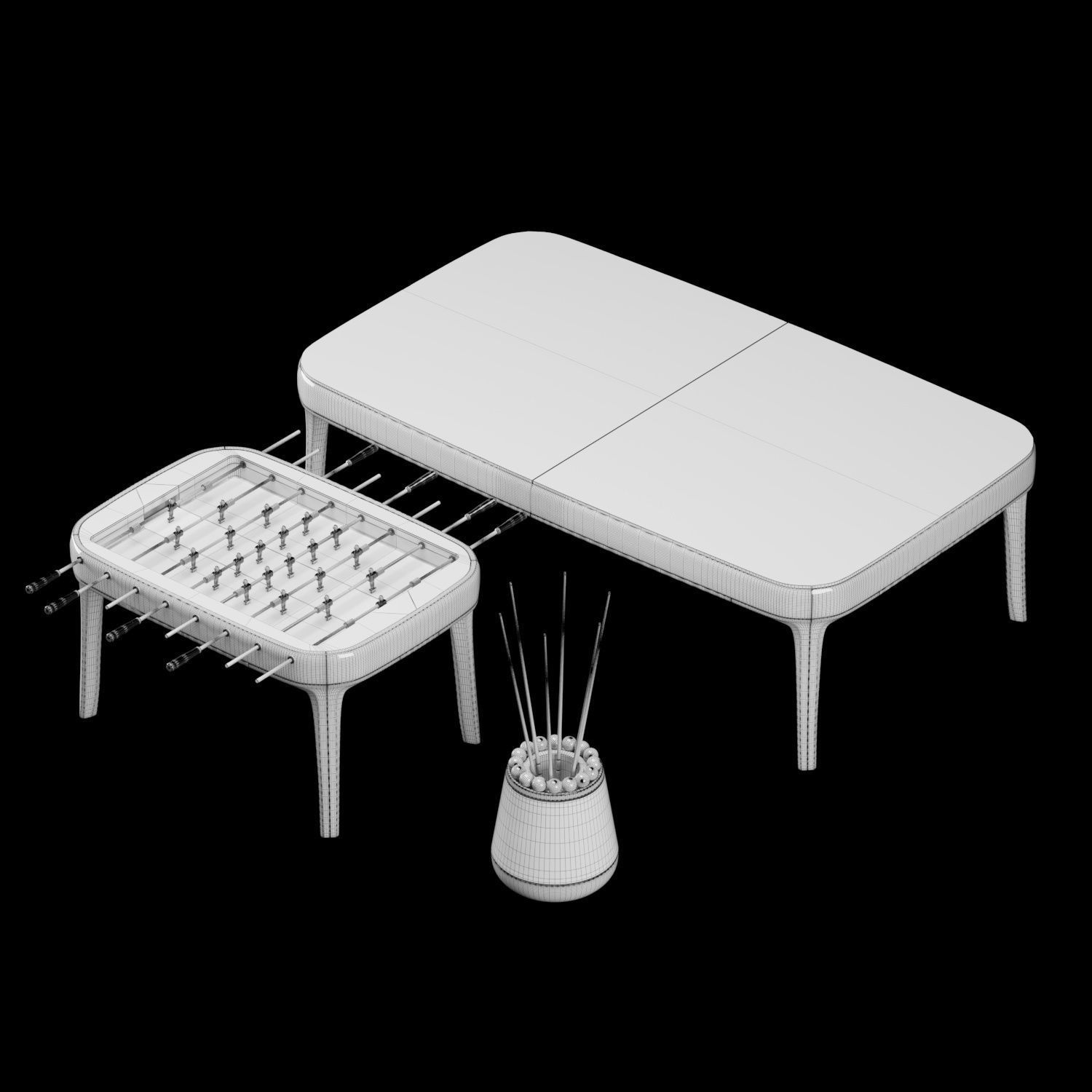 DANDY Pool and Foosball table 3D model_8