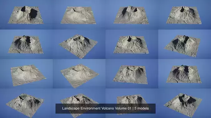 Landscape Environment Volcano Volume 01 3D Model Collection