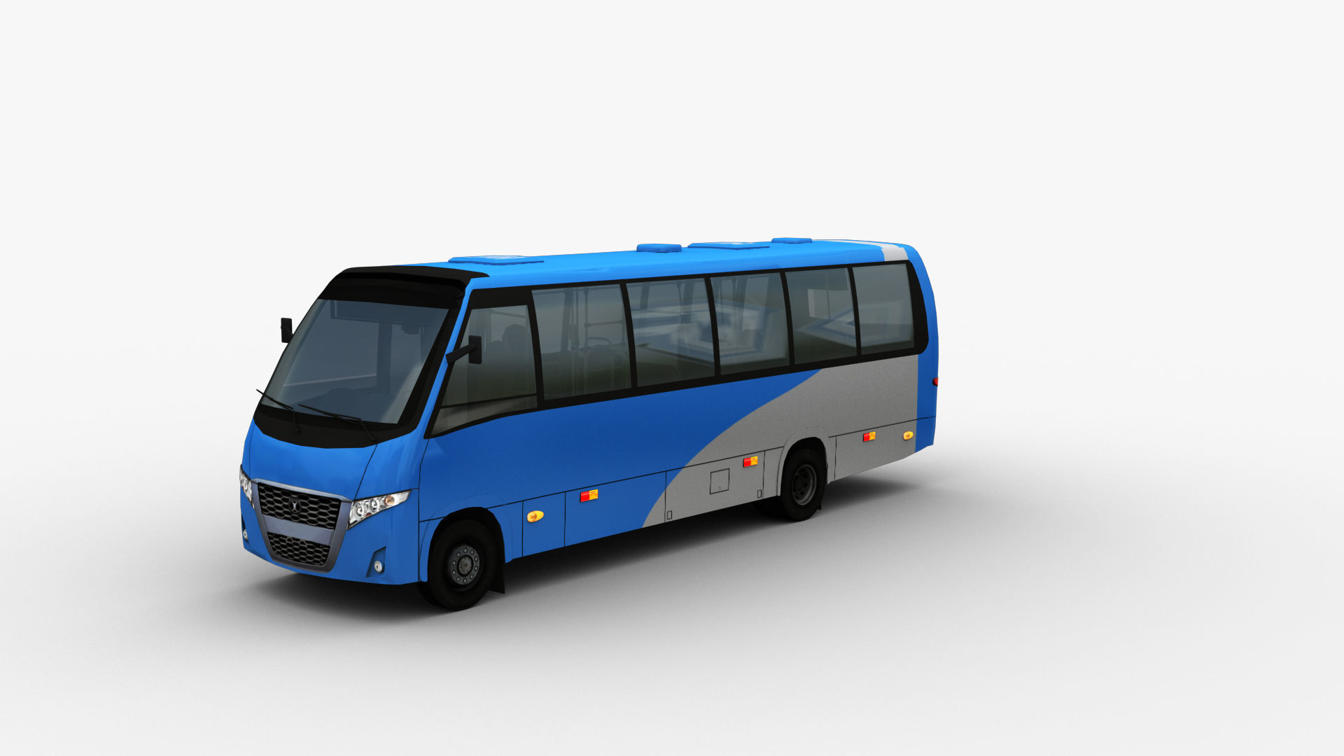 City bus with interior 7 Low-poly 3D model_17
