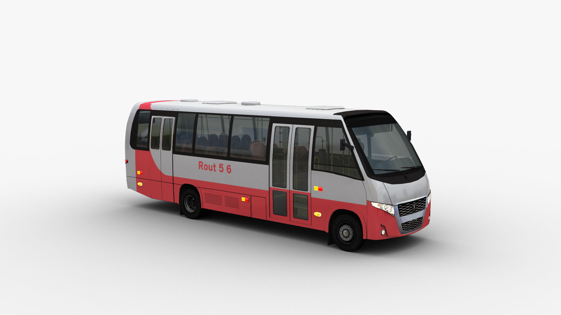 City bus with interior 7 Low-poly 3D model_20