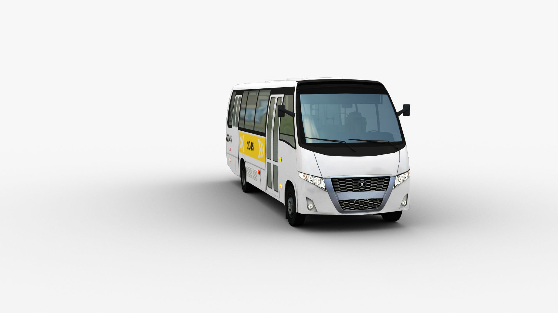 City bus with interior 7 Low-poly 3D model_10