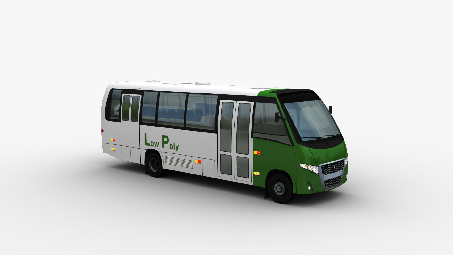 City bus with interior 7 Low-poly 3D model_5