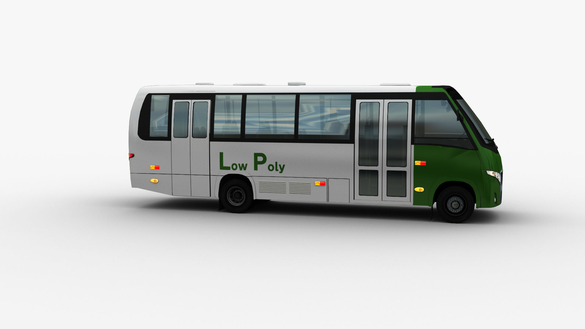 City bus with interior 7 Low-poly 3D model_12