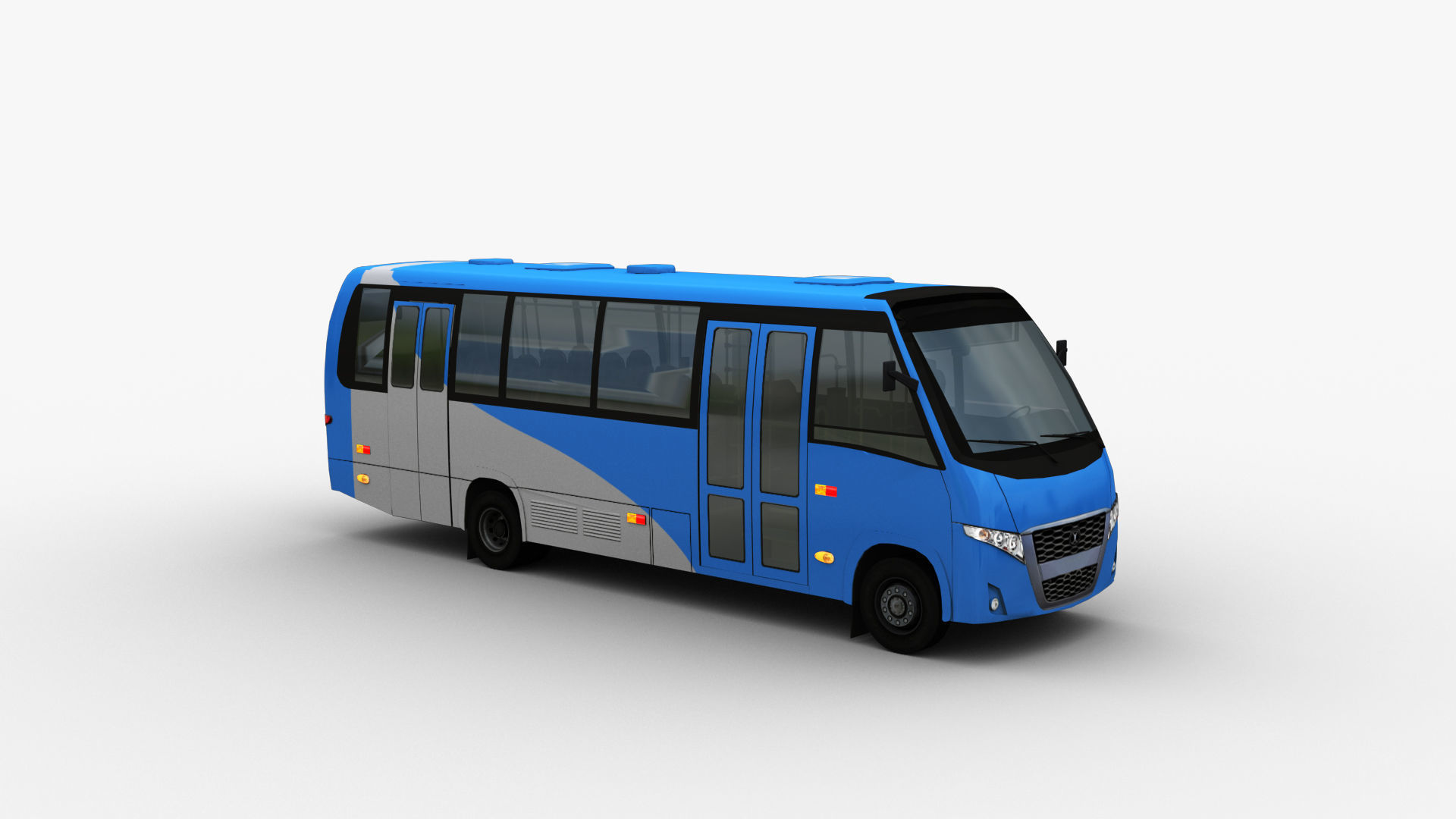 City bus with interior 7 Low-poly 3D model_3