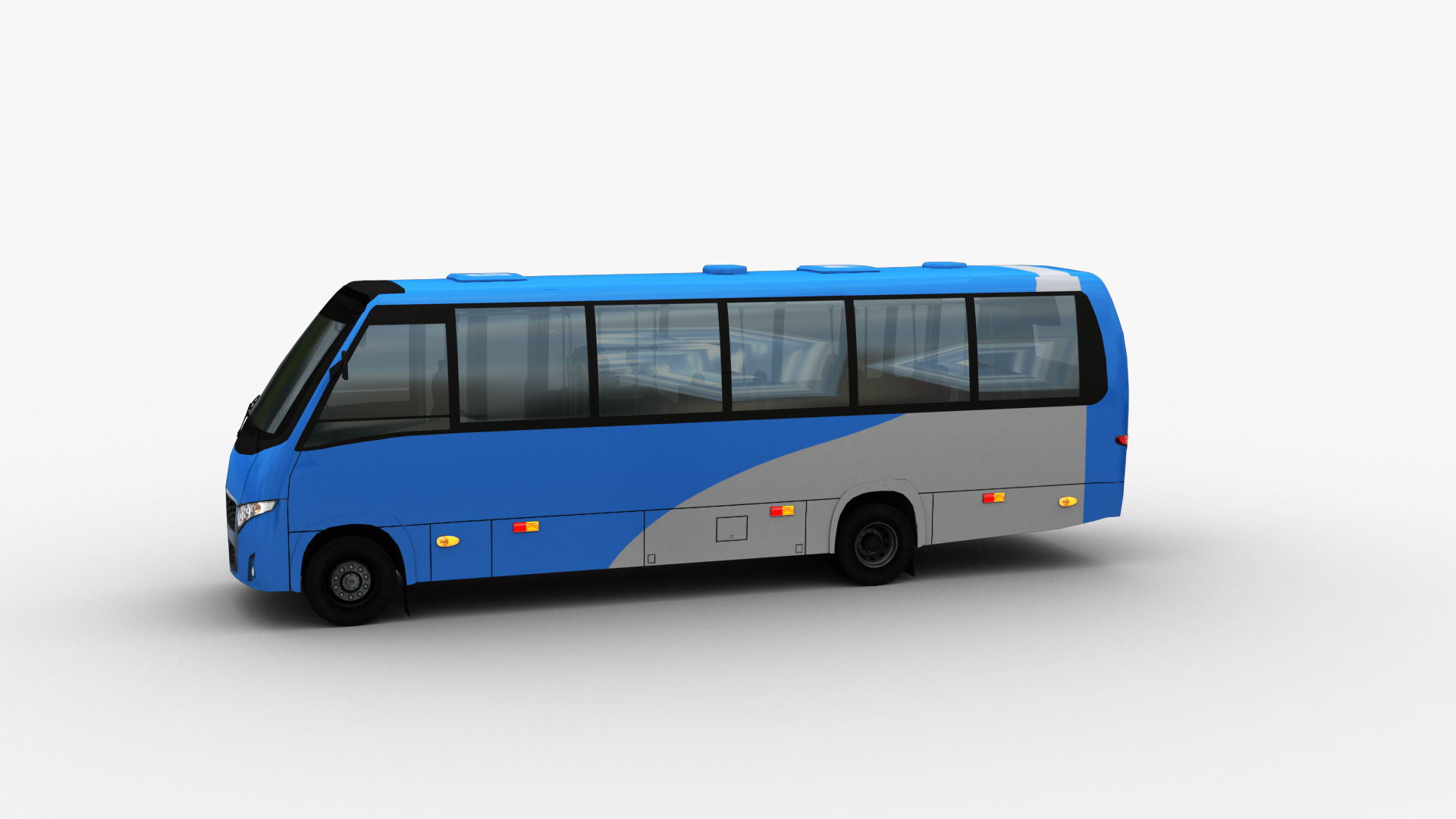 City bus with interior 7 Low-poly 3D model_16