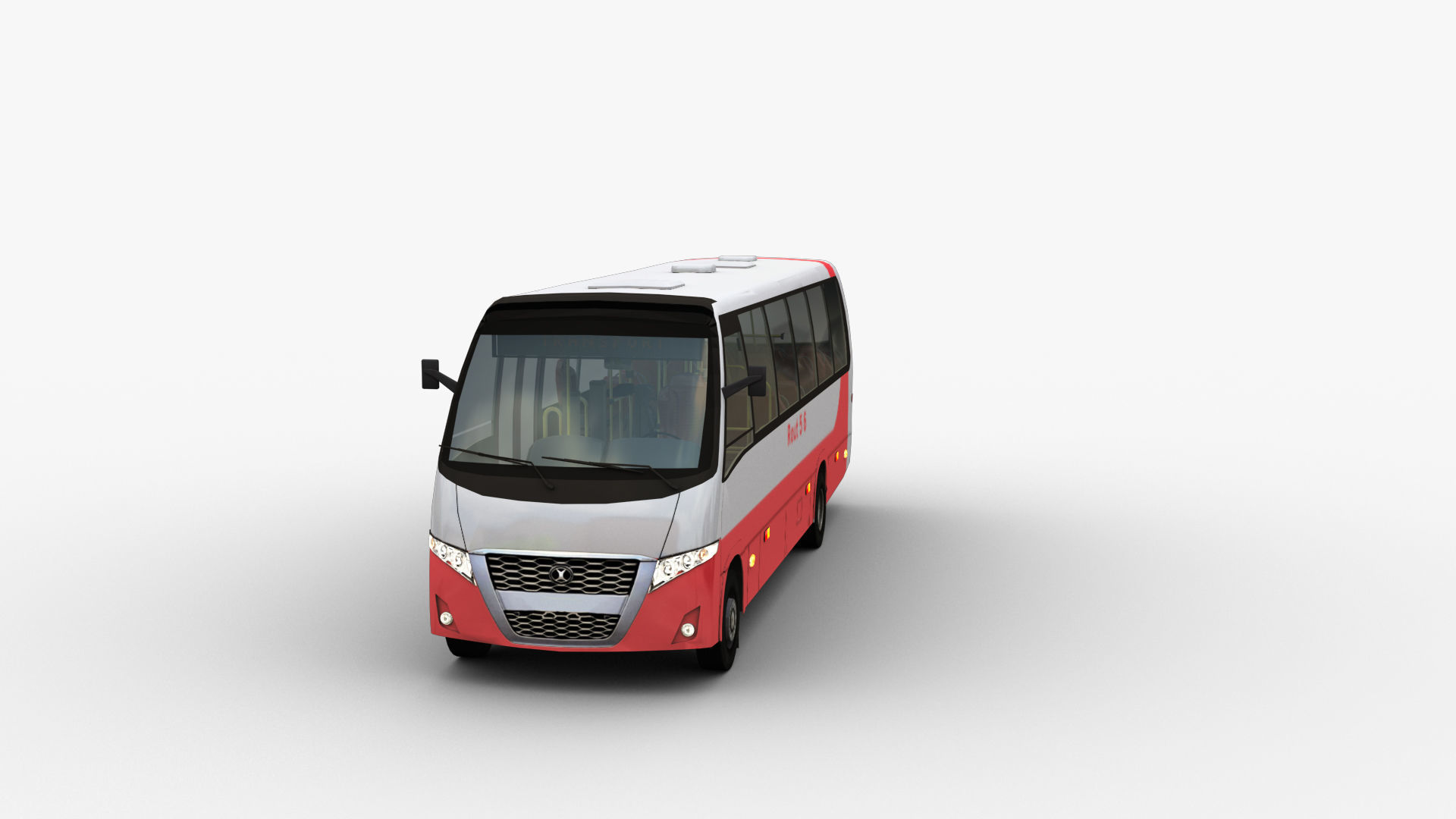 City bus with interior 7 Low-poly 3D model_18