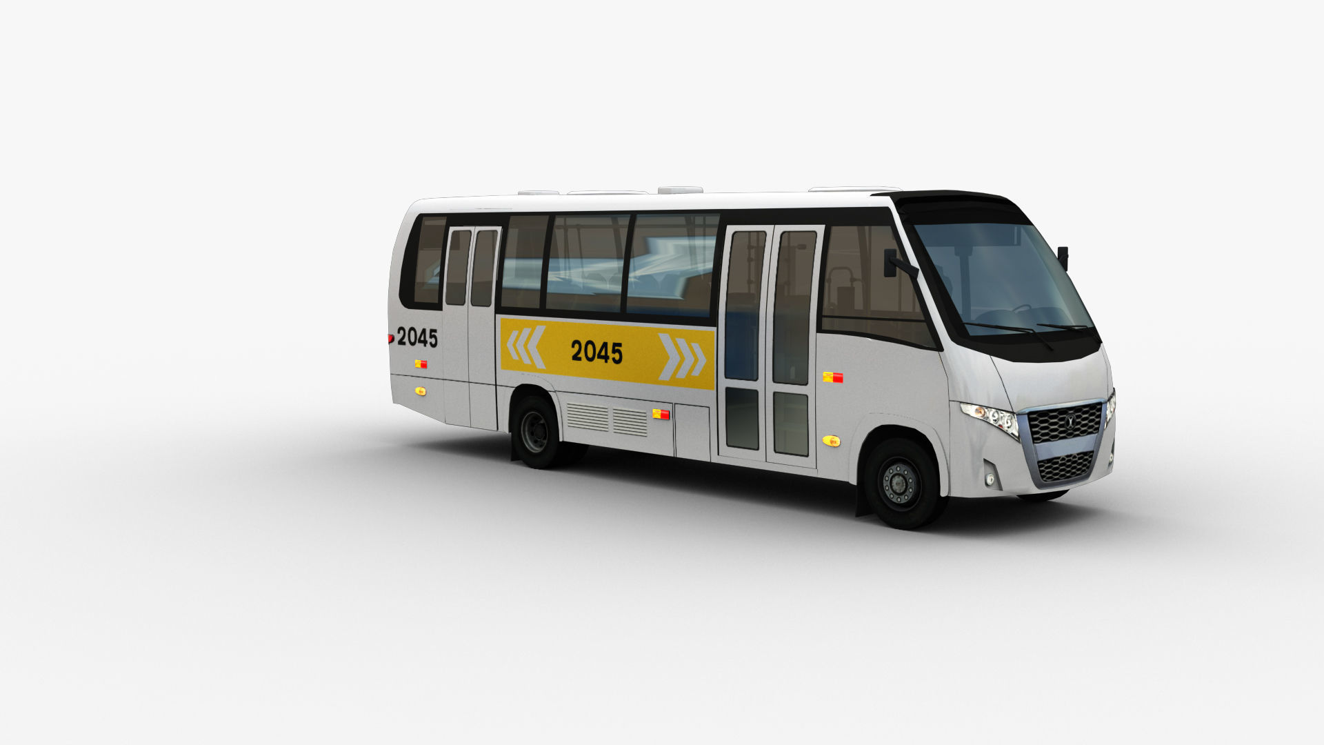 City bus with interior 7 Low-poly 3D model_11