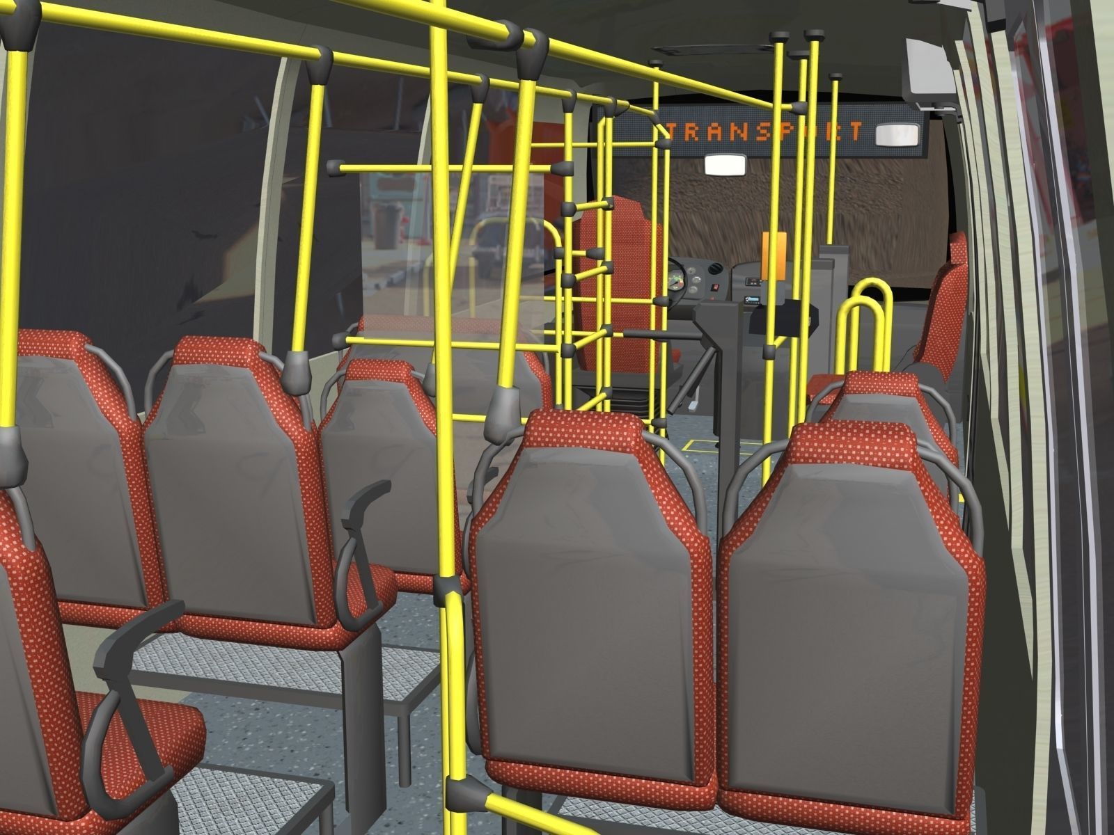 City bus with interior 7 Low-poly 3D model_21