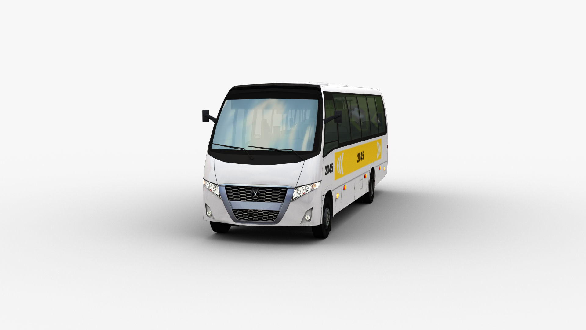 City bus with interior 7 Low-poly 3D model_9