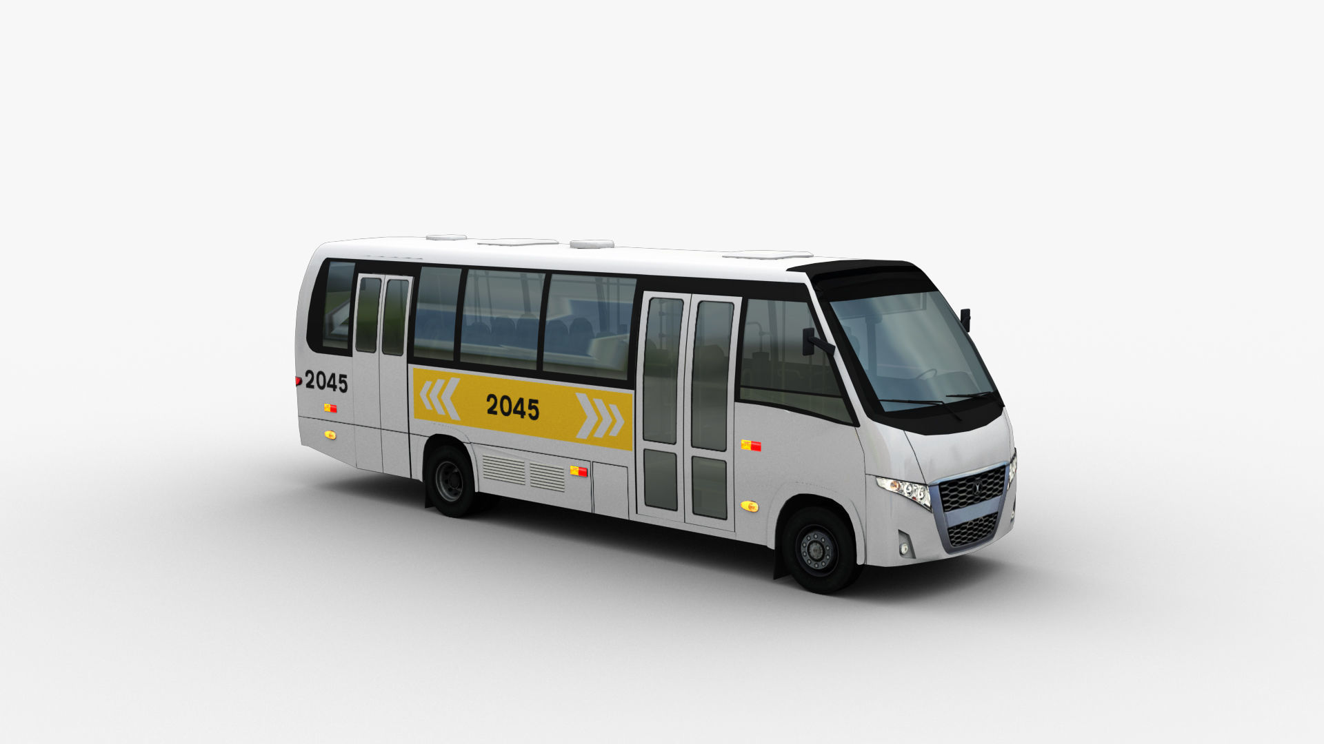 City bus with interior 7 Low-poly 3D model_6