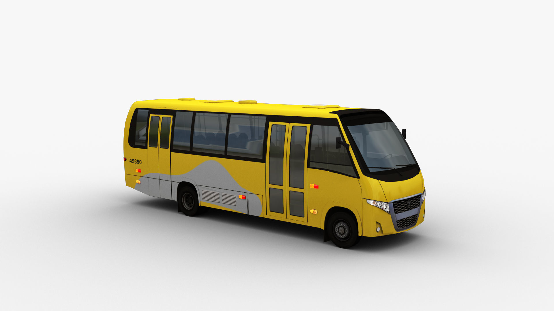 City bus with interior 7 Low-poly 3D model_4