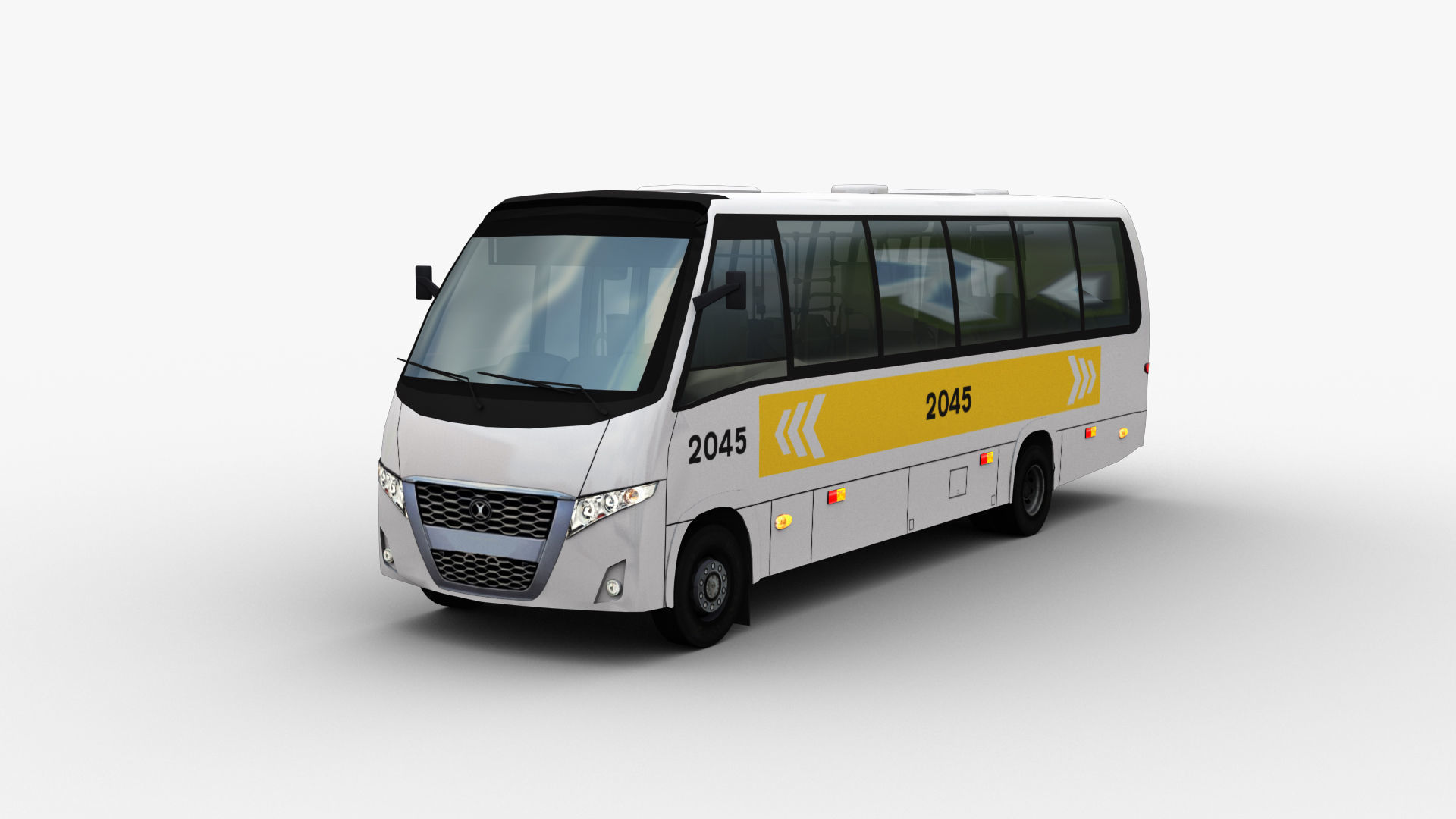 City bus with interior 7 Low-poly 3D model_7