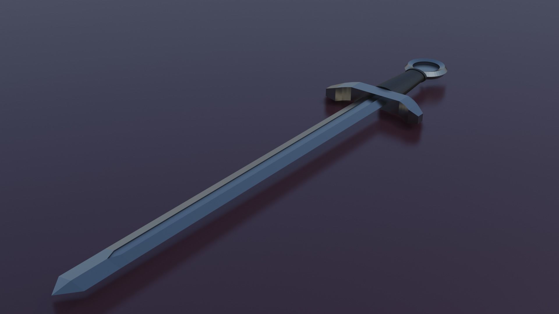 sword low poly Free 3D model_2