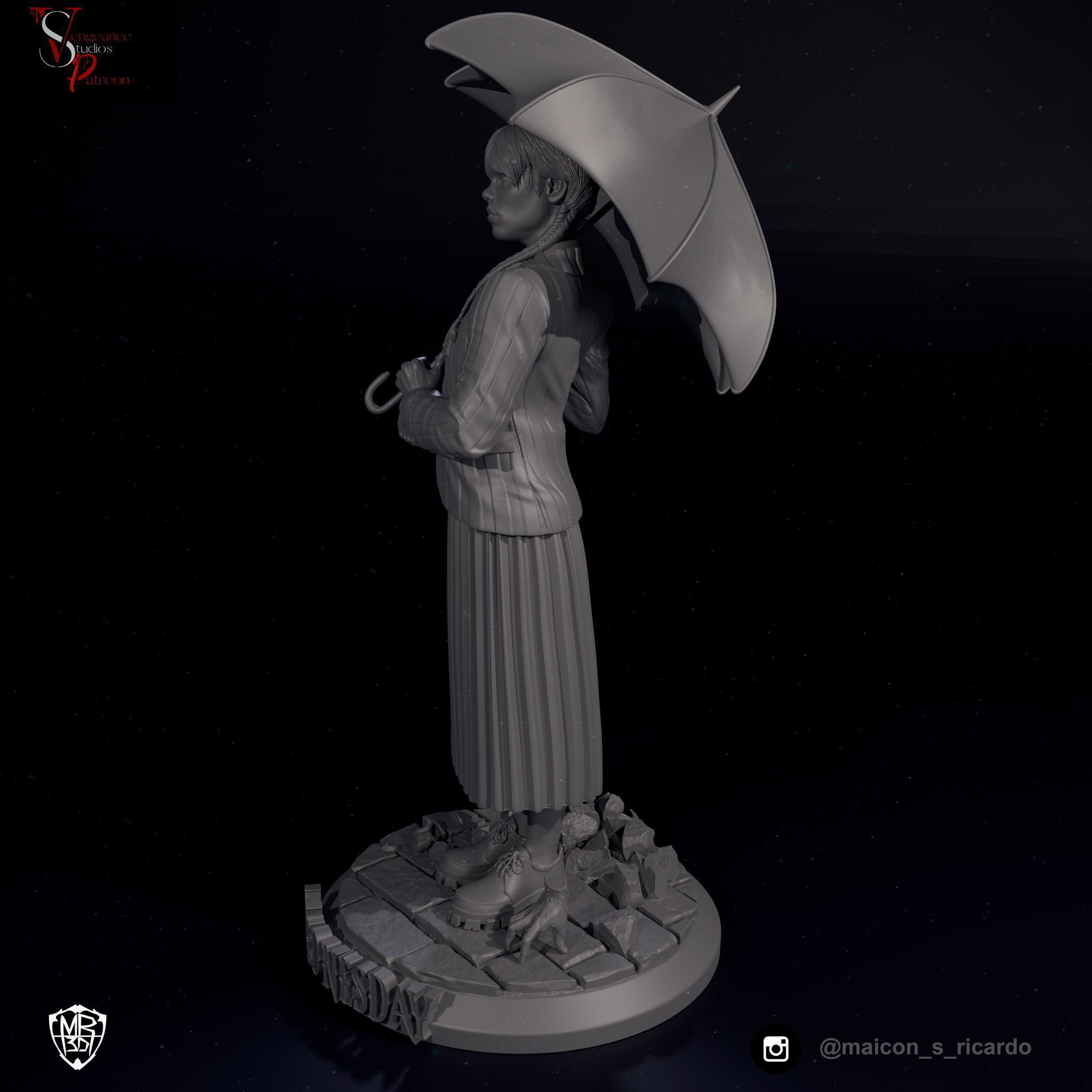 Wednesday Addams 3D print model_3