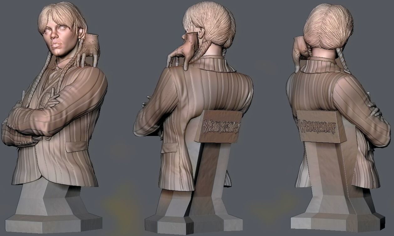 Wednesday Addams 3D print model_8