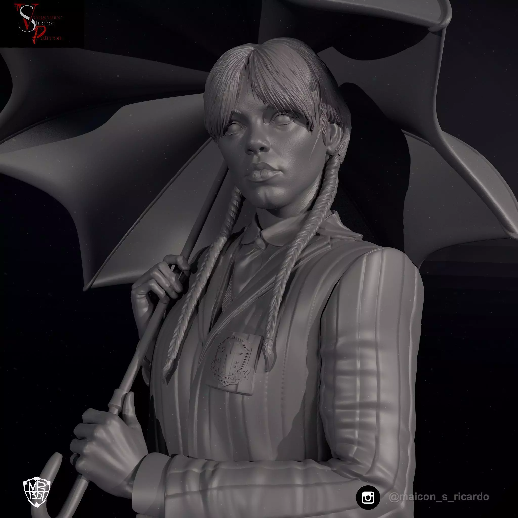 Wednesday Addams 3D print model_0