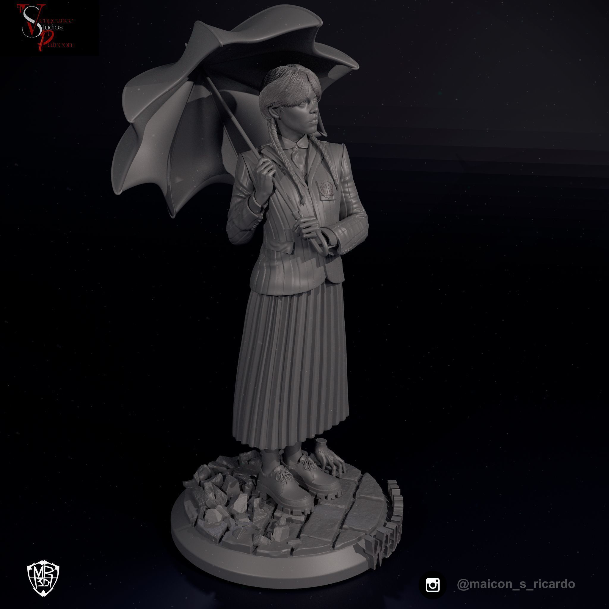 Wednesday Addams 3D print model_2
