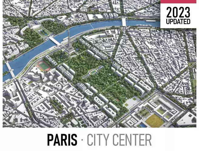 Paris Low-poly 3D model